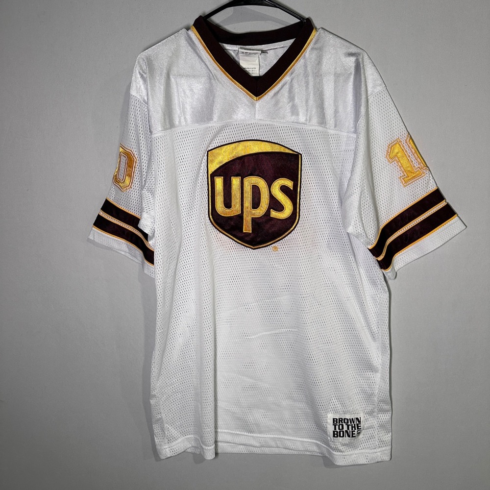 Vintage UPS Football Jersey‎ Medium Staff Issue Brown To The Bone #10 Uniform